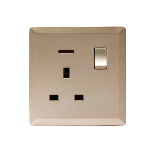 Switched 13A Socket With Neon (Gold) - #S7.0-017G