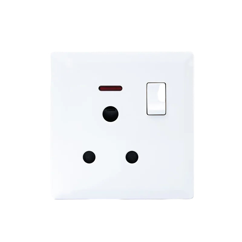 Switched 15A Socket With Neon (White) - #S7018W