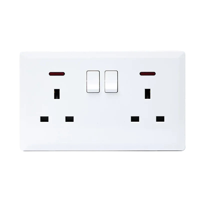 Switched Double 13A Socket with Neon (White) - #S7045W