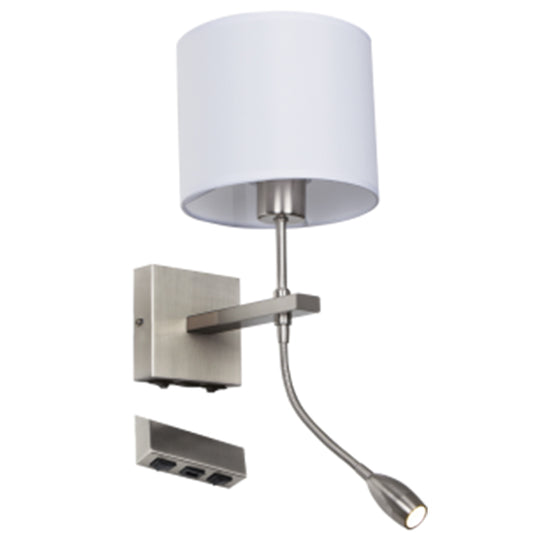 LED Satin Chrome Wall Bracket - WB171/2 USB