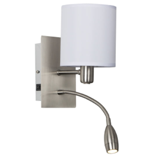 LED Satin Chrome Wall Bracket - WB172/2 USB