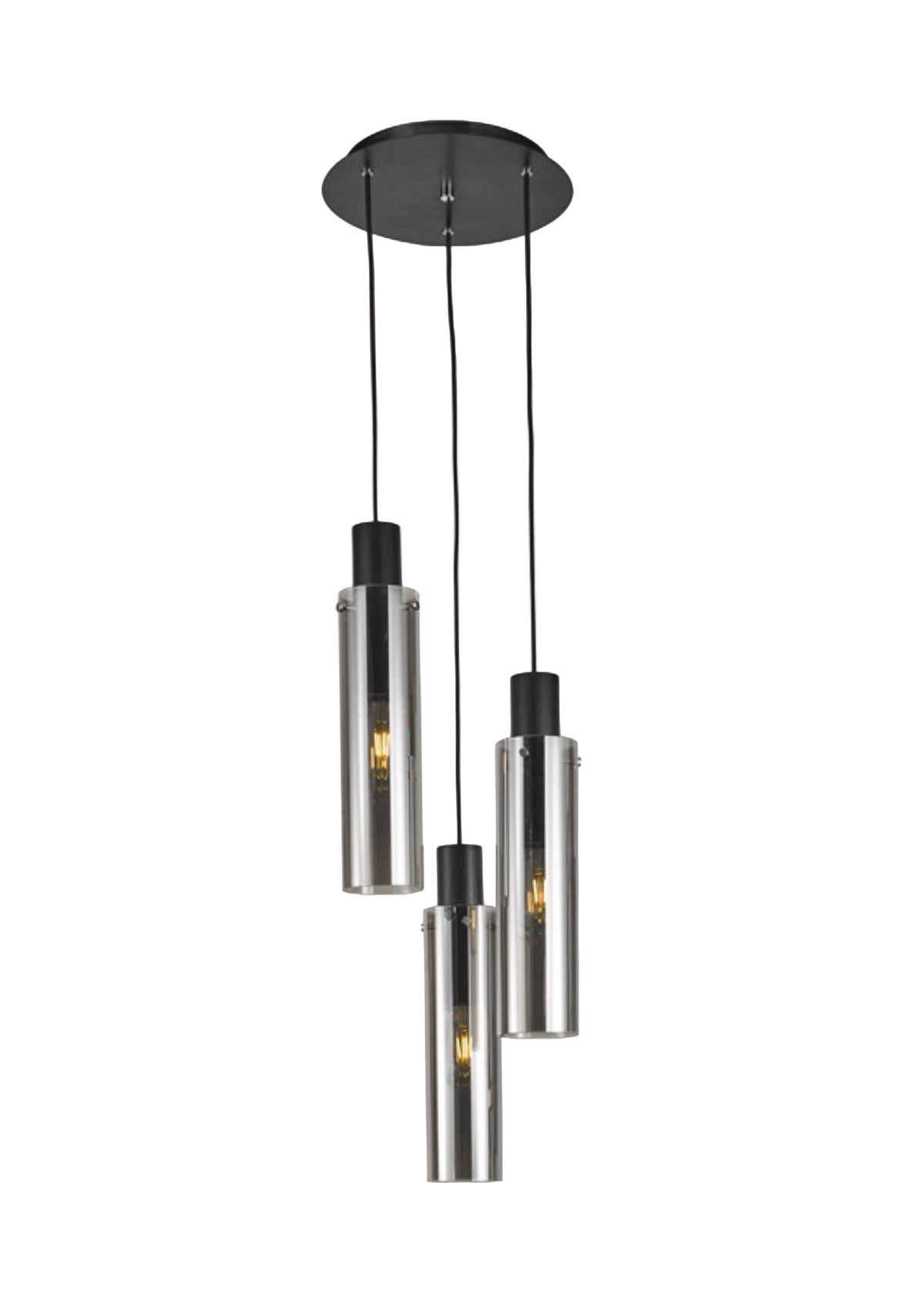 Argentato 3 3-Light Pendant Lamp with Black Textile Cable #ZV19020-3A