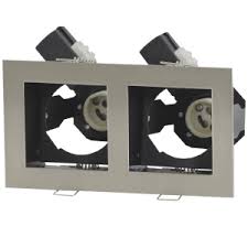 GU10 Double Square Pressed Metal DL 2x82mm #DL082 SATIN