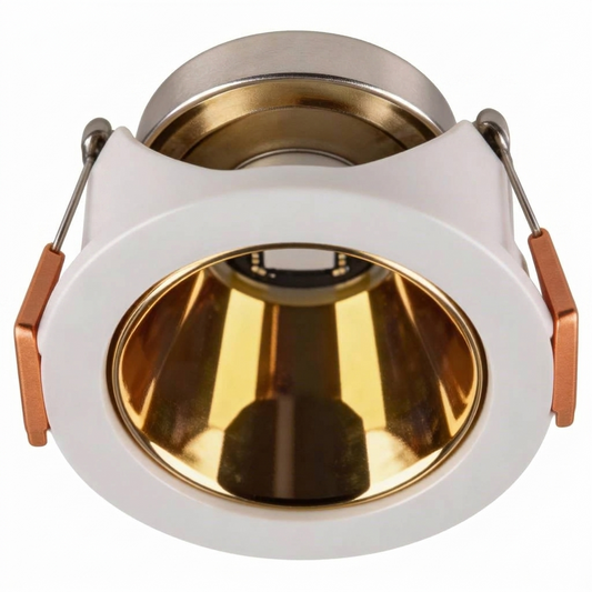 GU10 DL Fitting Round White, Bronze 85mm IP20 #TS24-OF