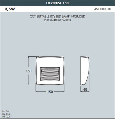 LORENZA 150 Surface Wall/Brick Light - #AS2.000G