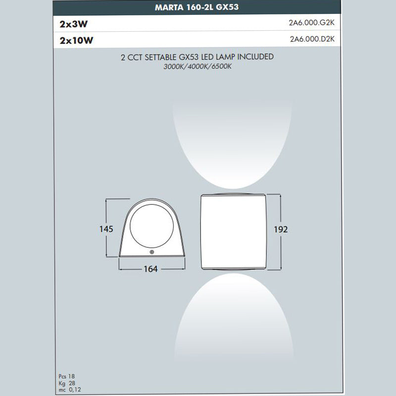 MARTA 160 Up/Down Light - #2A6.000