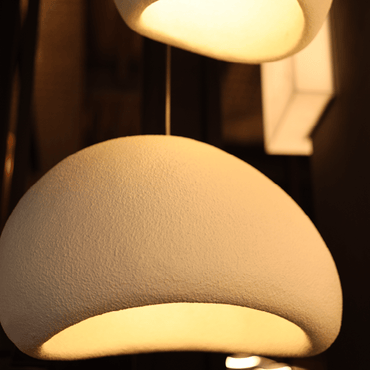 DARK-Pebble Pendt. Lrge Ivory White E27 600mm #DK009 (AVAILABLE ON ORDER)