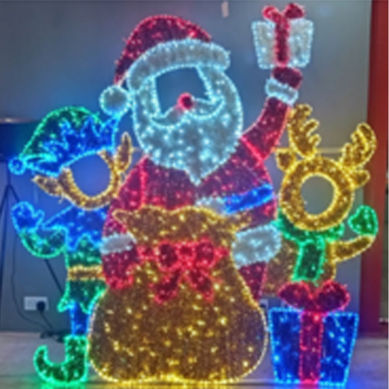 Santa & Friends String Light & Steel Frame - #MF3958-2DG