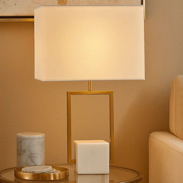 40W Verdi Table Lamp White,Marble & Gold E27 #T-KLT-151