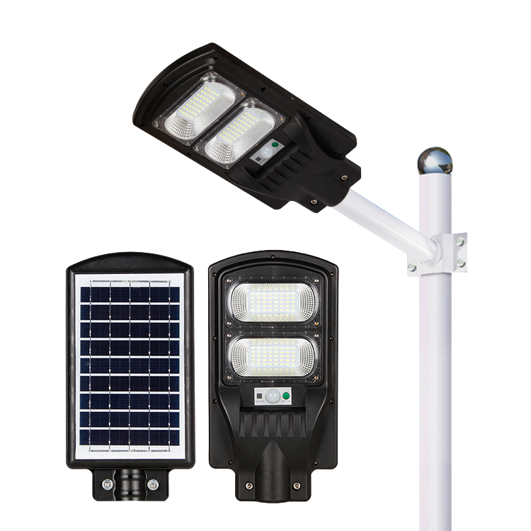 Techtouch 100W Solar Street Lt w Battery, PIR DL IP65 - #2810223