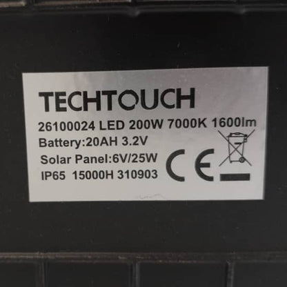 200W TECHTOUCH Solar Projector c/w Panel - #26100024