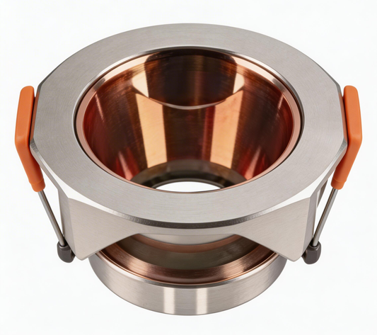 GU10 DL Fitting Round White, Gold 85mm IP20 #TS24-OG