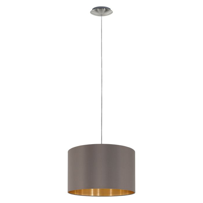 MASERLO Stl, Fabric Pendant Cappuccino Gold E27 #31603