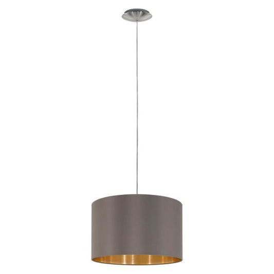 MASERLO Stl, Fabric Pendant Cappuccino Gold E27 #31603