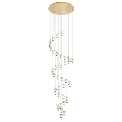PIANOPOLI 3 Glass, Crystal Pendant Brass 3340mm #390311