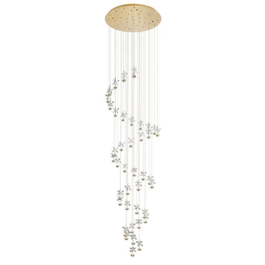 PIANOPOLI 3 Glass, Crystal Pendant Brass 3340mm #390311