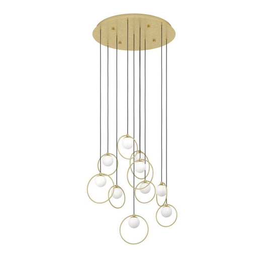 PORTOCOLOM Stl, Opal Glass Pendt. Brass, Gold Wh 10XE14 #390345
