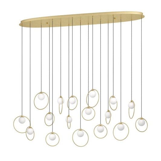 PORTOCOLOM Stl, Opal Glass Pendt. Brass, Gold Wh 16XE14 #390348