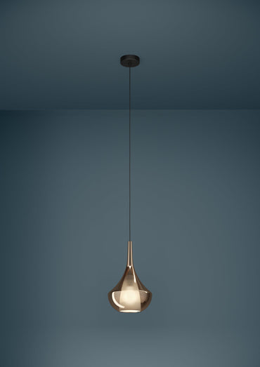 ALMOSTER Stl, Glass Pendant Copper E27 #390438
