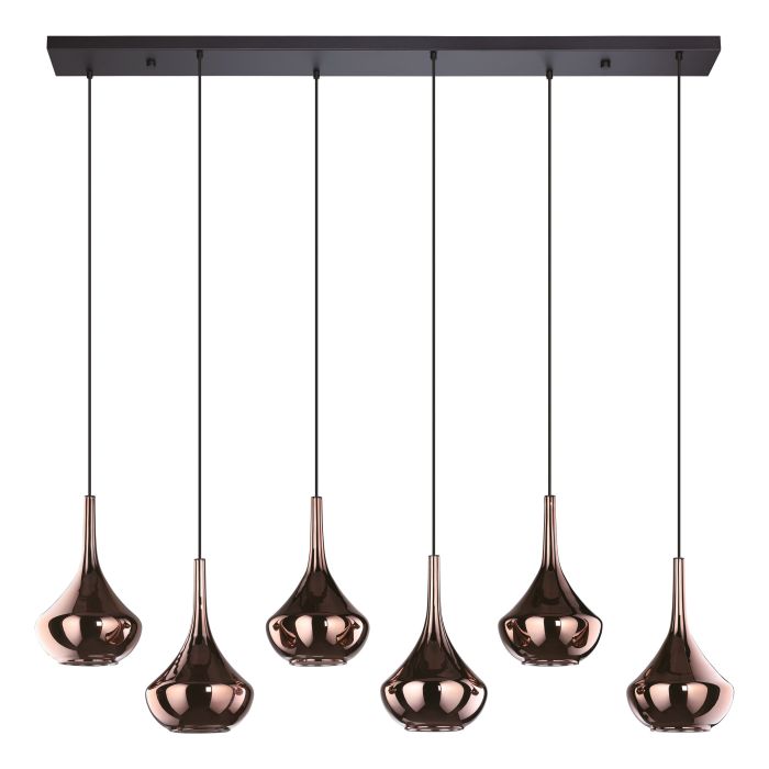 ALMOSTER 6 Lt Pendant Copper Coloured E27 #390441