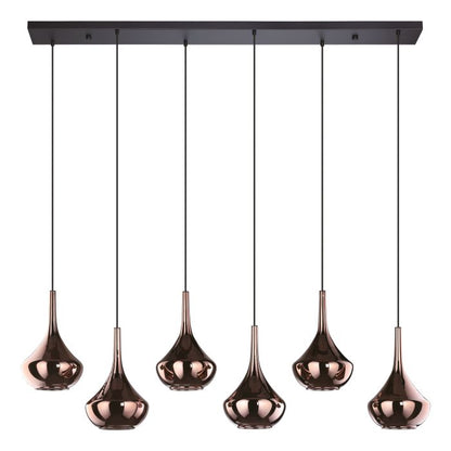 ALMOSTER 6 Lt Pendant Copper Coloured E27 #390441