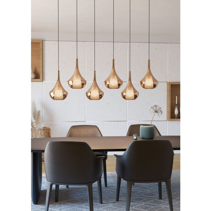 ALMOSTER 6 Lt Pendant Copper Coloured E27 #390441
