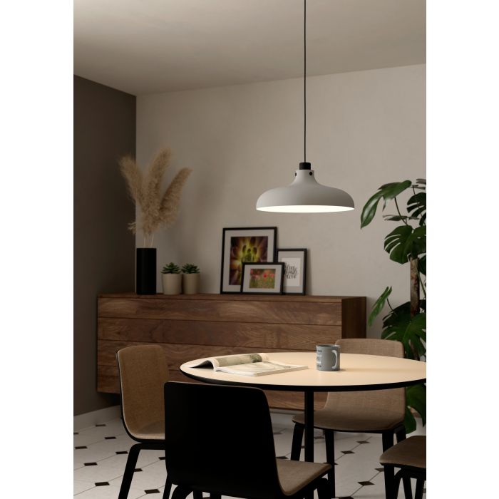 MATLOCK Steel Pendant Lt Grey Black E27 #43825