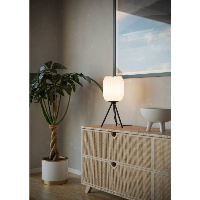 BELGRAVE Table Lamp Blk & White E27 #44103