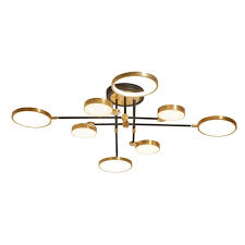 Metal 8 Lt Ceiling Fitting Bronze, Black CCT Sett. #CF472/8 LED