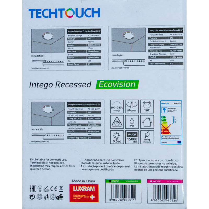 3W INTEGO Recessed Downlighter - #62050611