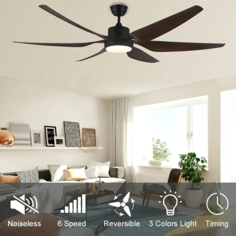 Matt Black and Brown Ceiling Fan - #F871BK