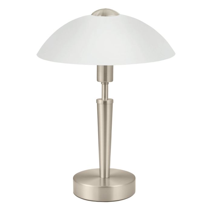 SOLO 1 Stl Table Lt Sat Nickel, White E14 #85104