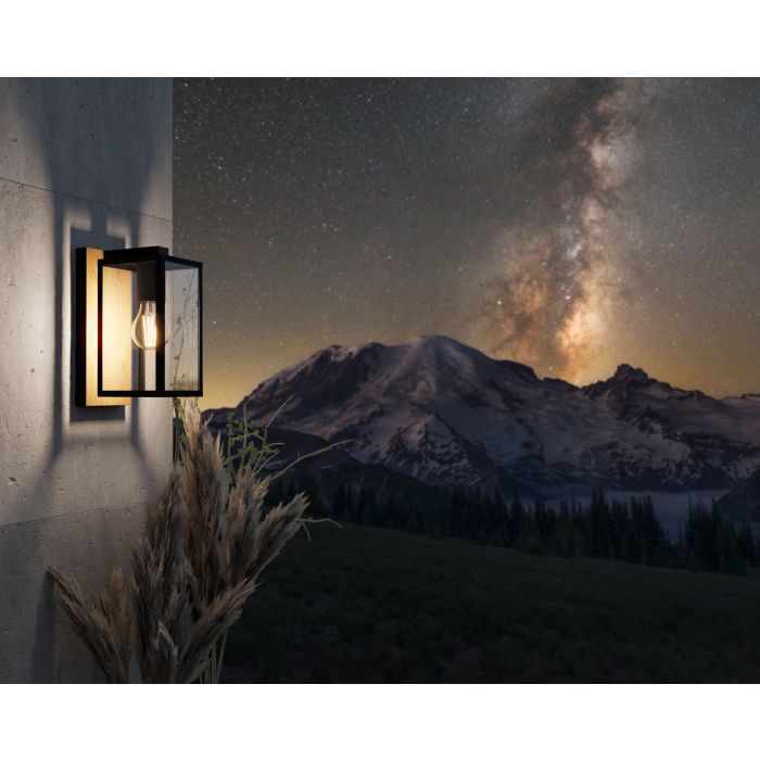 BUDRONE Stl, Glass Wall Lt Black, Brown E27 IP44 #900289