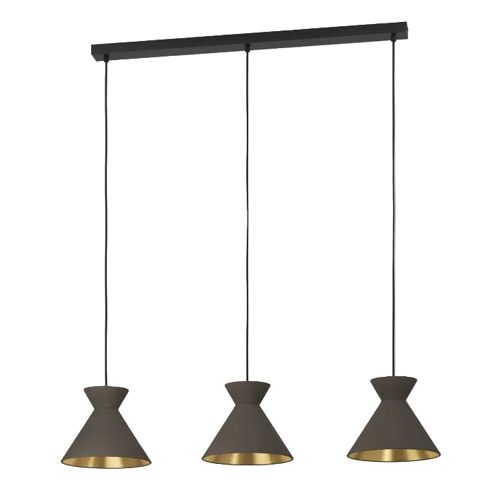 NASTACIA Stl & Fabric Pendant Cappuccino E27  #900348