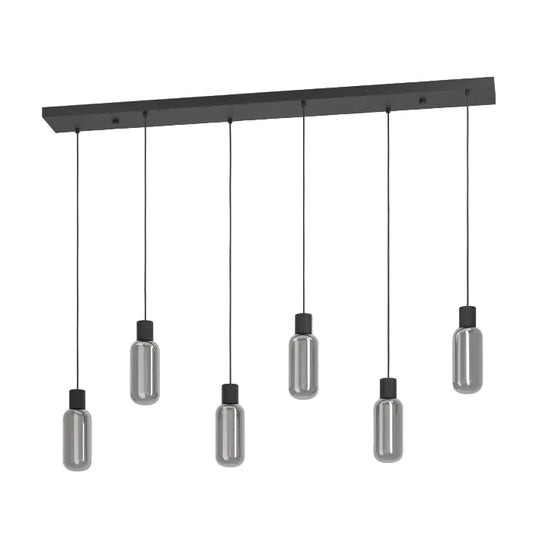 MAIONE 6 Lt Pendant Black, Grey E27 IP20 #901006