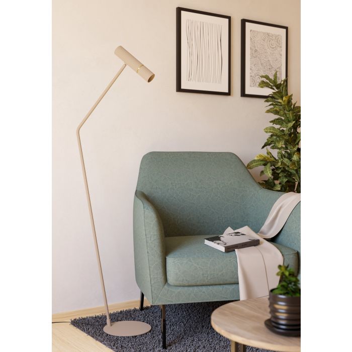 CAMINA Stl Floor Lt Sandy, Brushed Brass GU10 #901155