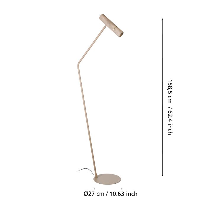 CAMINA Stl Floor Lt Sandy, Brushed Brass GU10 #901155