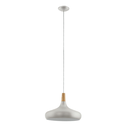SABINAR Stl Pendant Brushed Silver, Brown E27 #901182