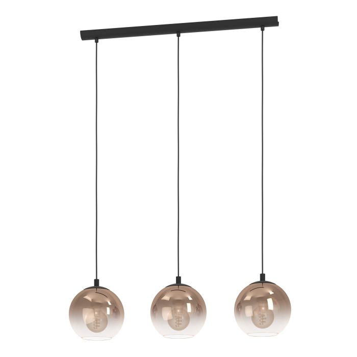 ARISCANI 1 Steel, Glass 3 Lt Pendant Copper Colored E27  #901924