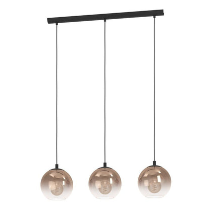 ARISCANI 1 Steel, Glass 3 Lt Pendant Copper Colored E27  #901924