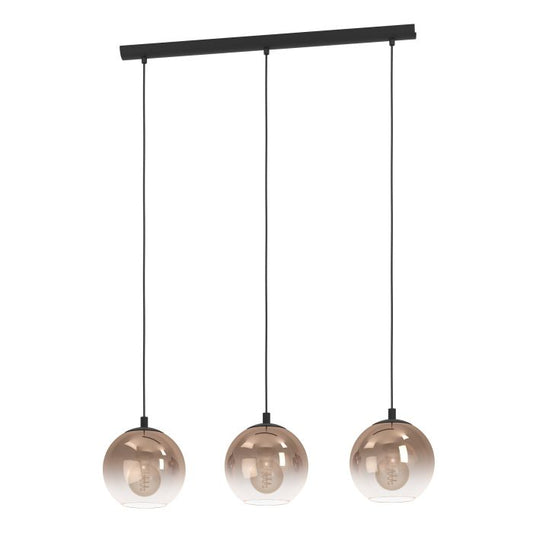 ARISCANI 1 Steel, Glass 3 Lt Pendant Copper Colored E27  #901924