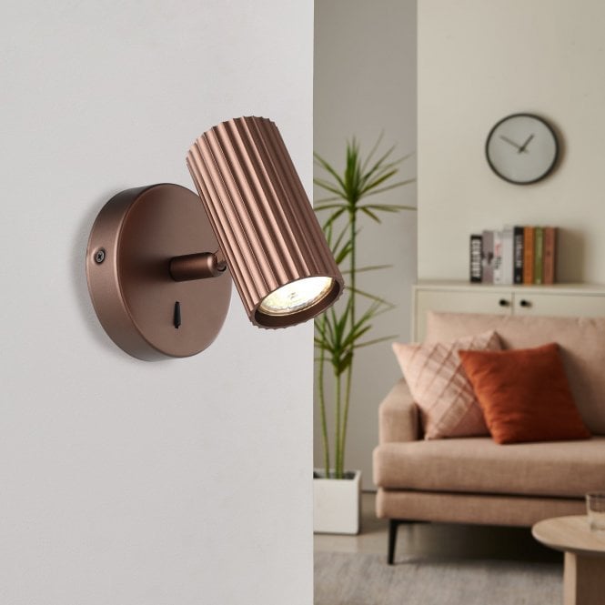 PORTILLO Alum, Stl Wall Spotlight Bronze GU10 #902035