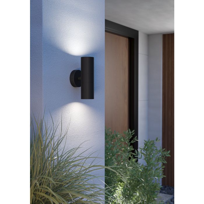TOMELLOSO Alu Up, Dwn Wall Lt Black GU10 IP44 #902038
