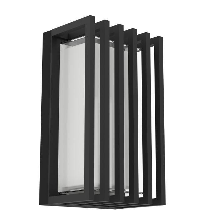 GENOVESE Alu LED Grid Wall Lt Black, Clear IP65 #902418