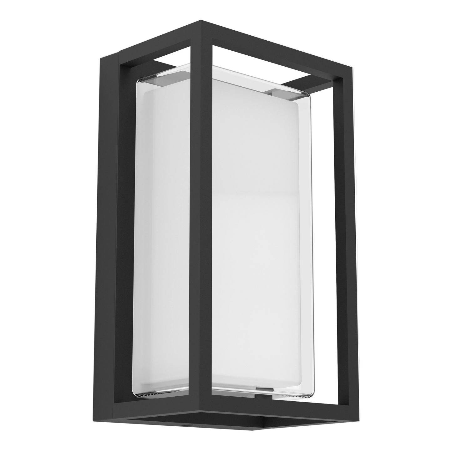 GENOVESE Alu LED Wall Lt w Sensor Black, Clear IP65 #902419