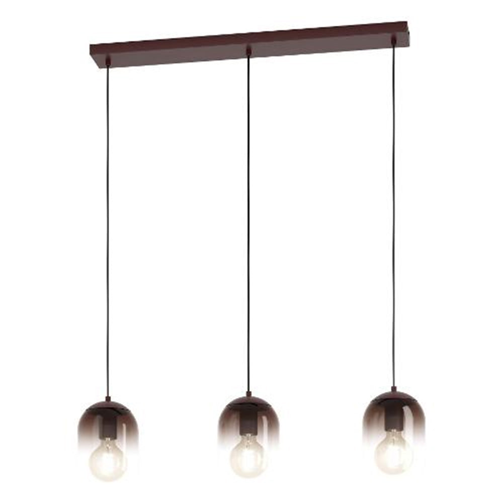 LEQUILE Glass 3 Lt Pendant Smoky Brown E27 #902924