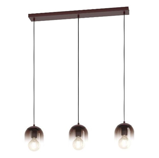 LEQUILE Glass 3 Lt Pendant Smoky Brown E27 #902924