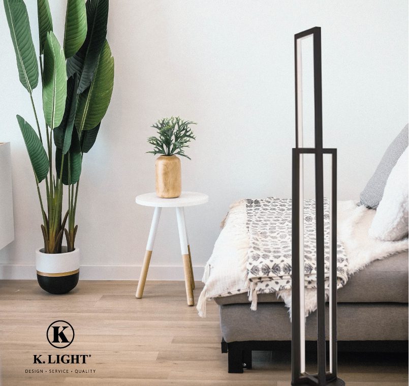 28W LED Slim Enigma Floor Lamp Black WW IP20 #K-LED-9182