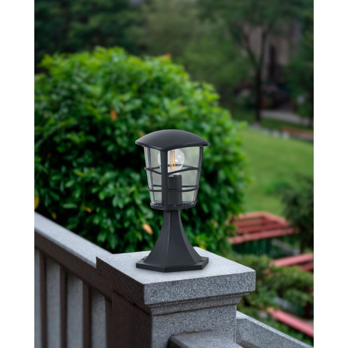 ALORIA Cast Alu Wall Lt Black Clear E27 #93099 (NEW STOCK ARRIVING SOON)