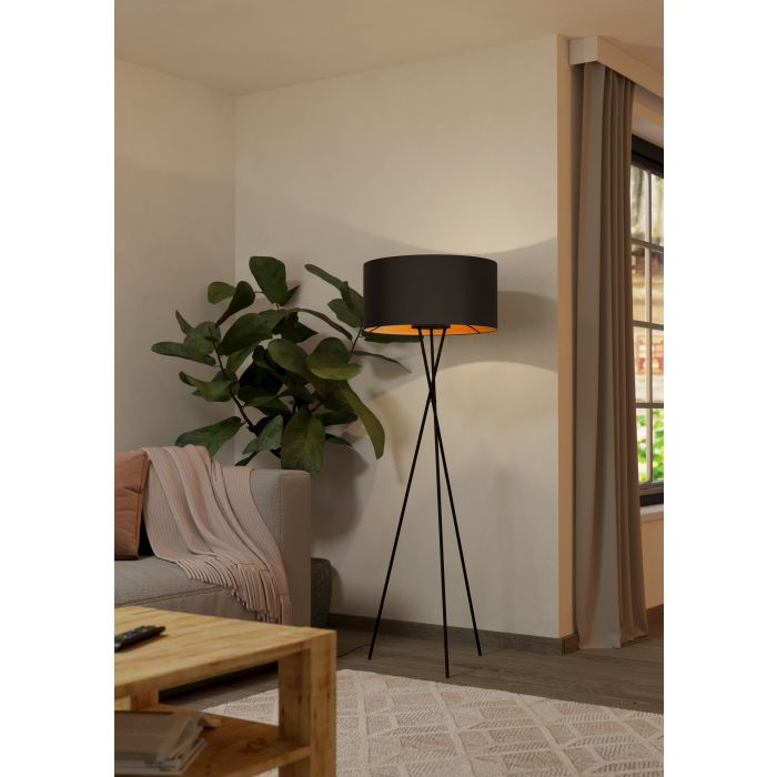 FONDACHELLI Steel Floor Light Black, Copper E27 #FL95541